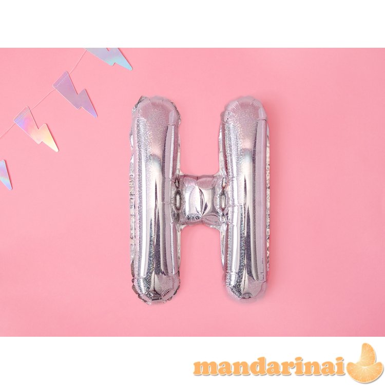 Foil Balloon Letter H , 35cm, holographic