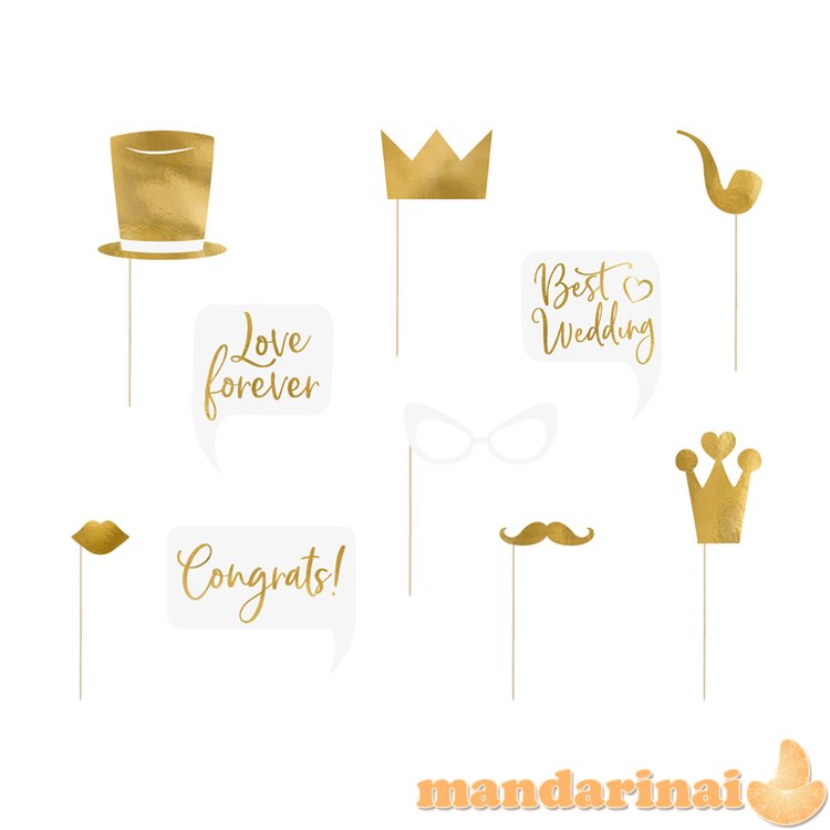 Wedding photo props, mix (1 pkt / 10 pc.)