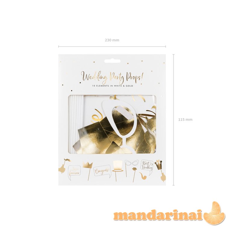 Wedding photo props, mix (1 pkt / 10 pc.)