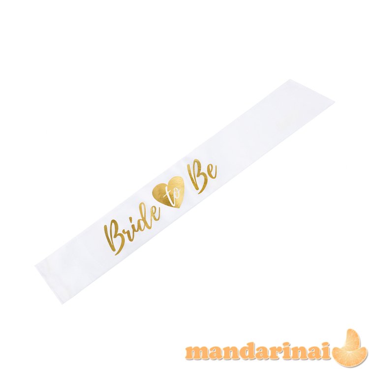 Sash Bride to be, white, 75cm