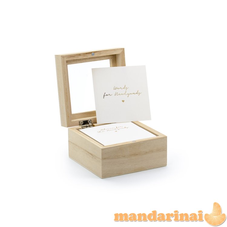 Guest book - wedding advice box, 9.5x9.5x6cm, English language version