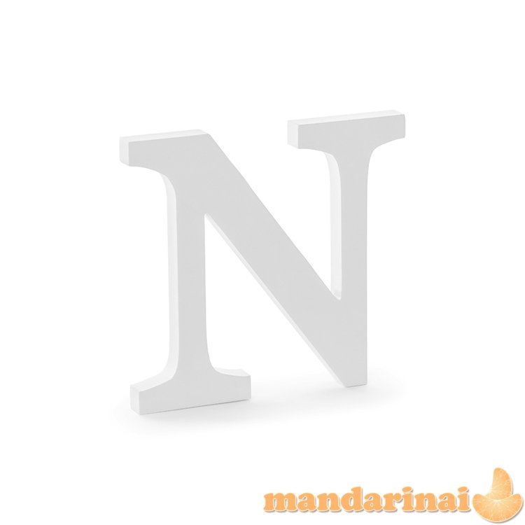 Wooden letter N, white, 21.5x20cm