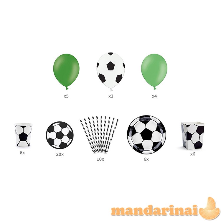 Party decorations set - Football, mix (1 pkt / 60 pc.)