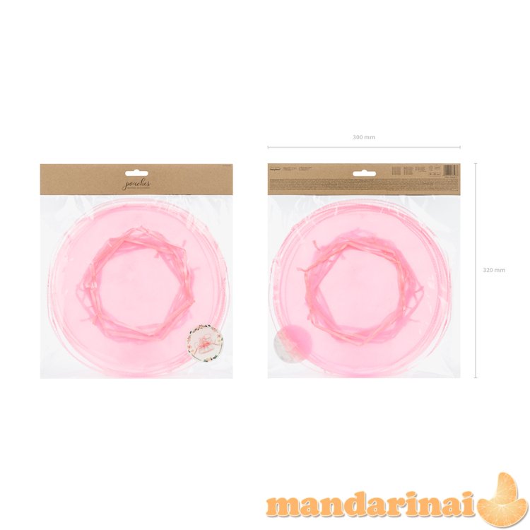 Organza pouches, pink, 25cm (1 pkt / 10 pc.)