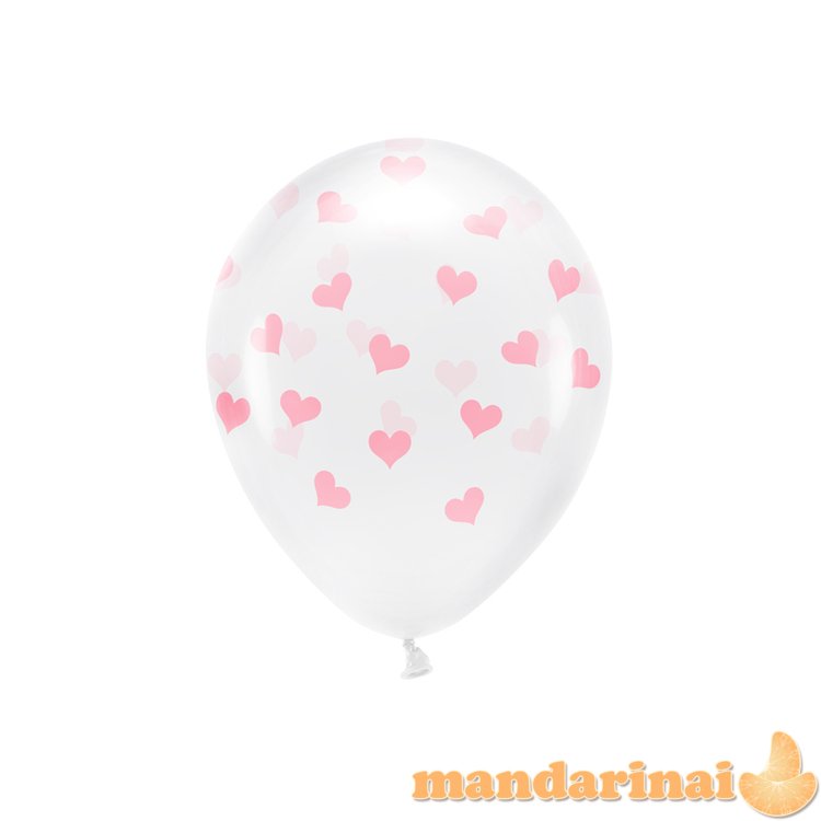 Eco Balloons 33 cm, Hearts, Crystal Clear (1 pkt / 6 pc.)