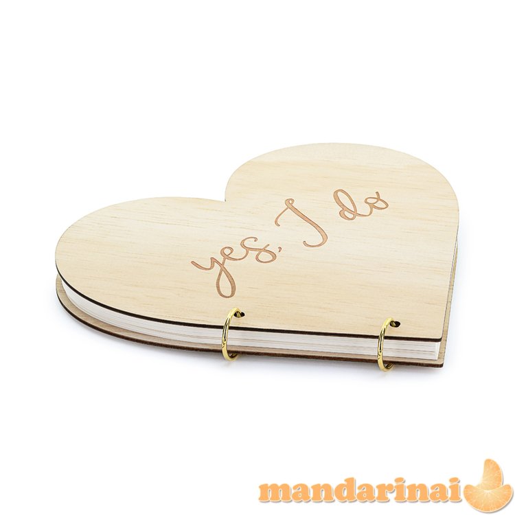 Wooden guest book - Heart, 26.5x25 cm