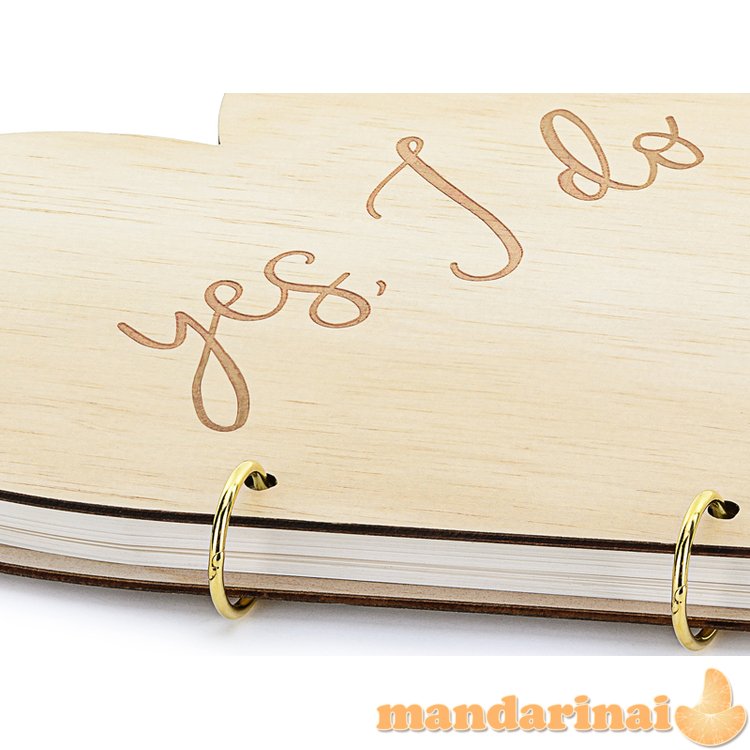 Wooden guest book - Heart, 26.5x25 cm