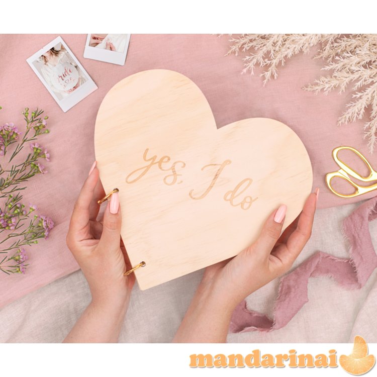 Wooden guest book - Heart, 26.5x25 cm