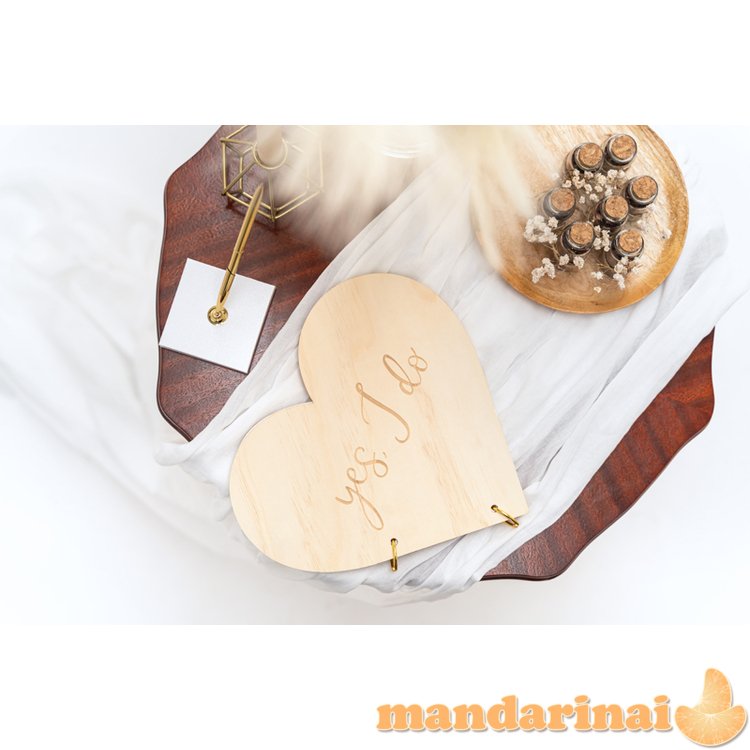 Wooden guest book - Heart, 26.5x25 cm