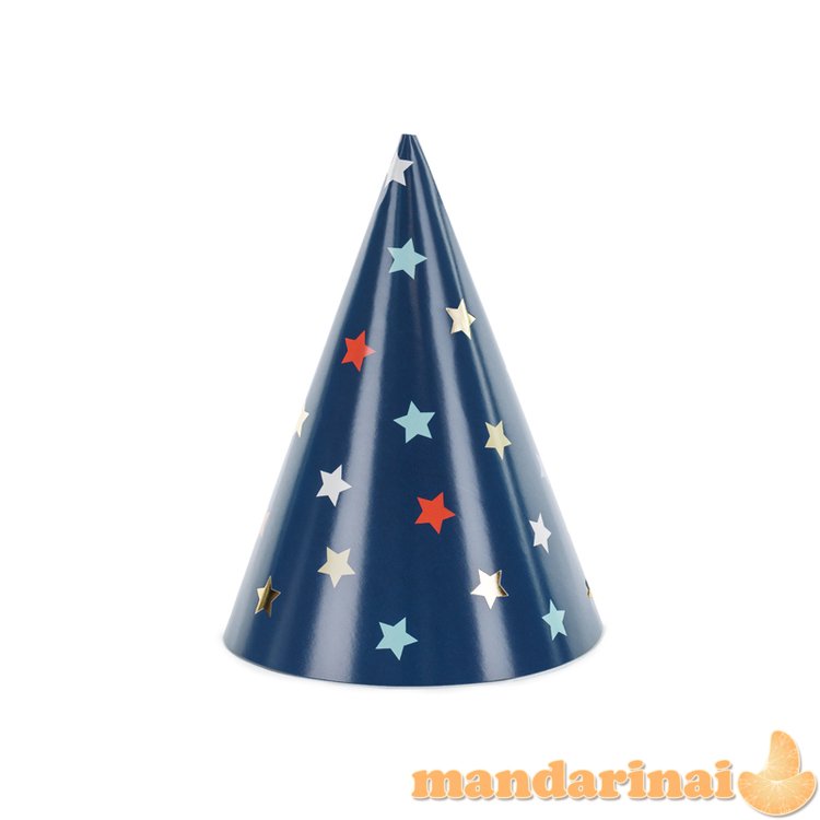 Party hats Stars, 16 cm, mix (1 pkt / 6 pc.)