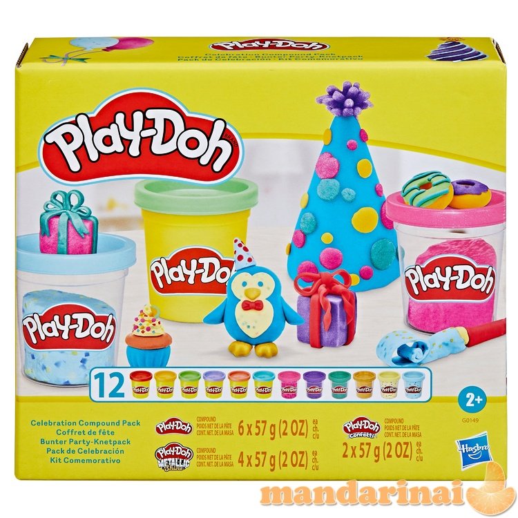 PLAY-DOH Šventinis rinkinys, 12 vnt