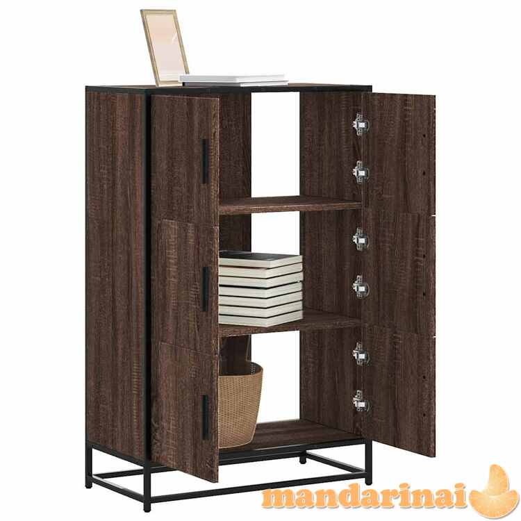 Highboard rudas ąžuolas 68x35x106,5 cm mediena ir metalas