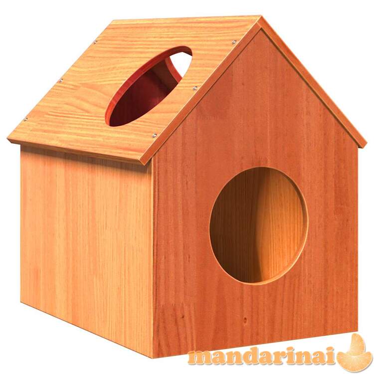 Cat house wax ruda 41x50x50 cm pušies masyvo