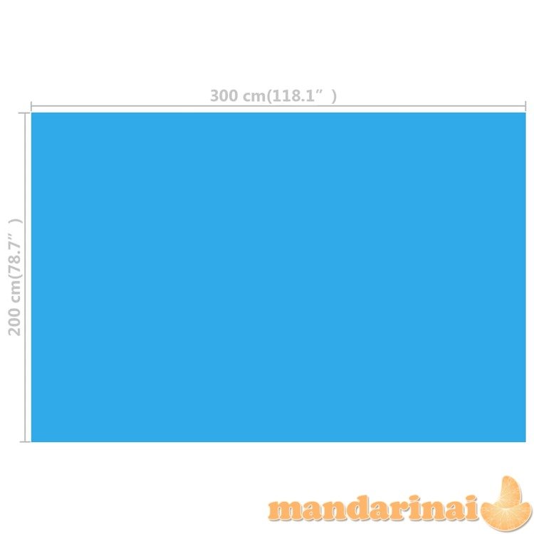 Stačiakampis baseino uždangalas, 300 x 200 cm, pe, mėlynas