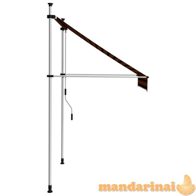 Rankiniu būdu ištraukiama markizė, oranžinė ir ruda, 150cm