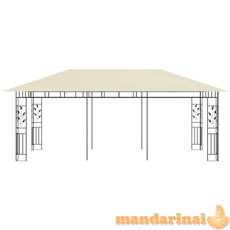 Pavėsinė su tinkleliu nuo uodų, kreminės spalvos, 6x3x2,73m