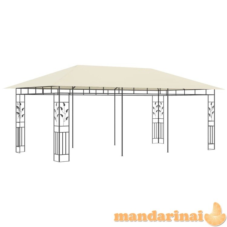 Pavėsinė su tinkleliu nuo uodų, kreminės spalvos, 6x3x2,73m