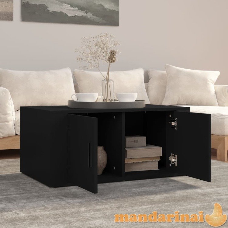 Kavos staliukas, juodos spalvos, 80x50x36cm, apdirbta mediena