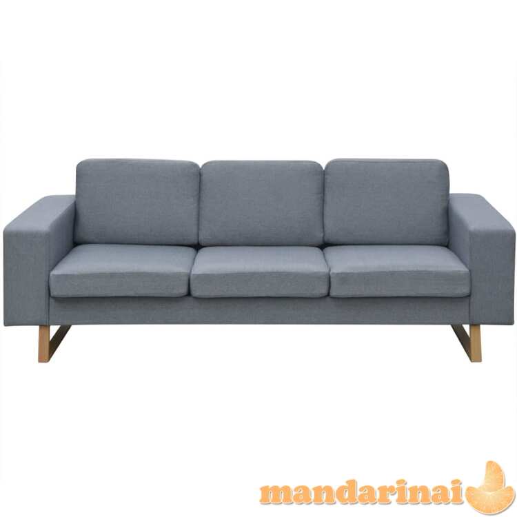 Trivietė medžiaginė sofa, šviesiai pilkos spalvos