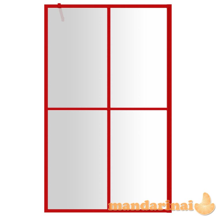 Dušo sienelė su skaidriu esg stiklu, raudona, 118x195cm