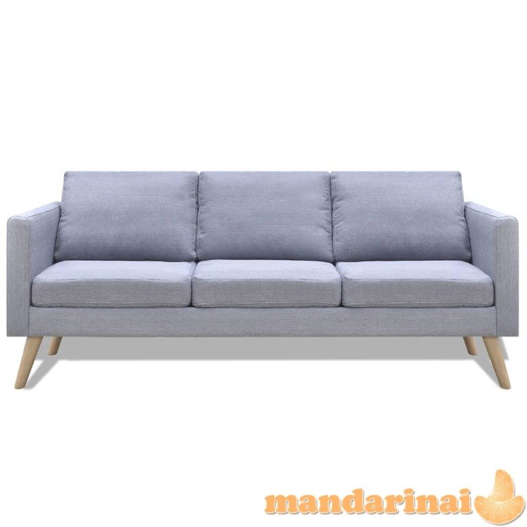 Trivietė sofa, audinys, šviesiai pilka