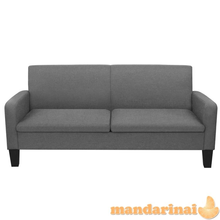 Trivietė sofa, 180x65x76, tamsiai pilka