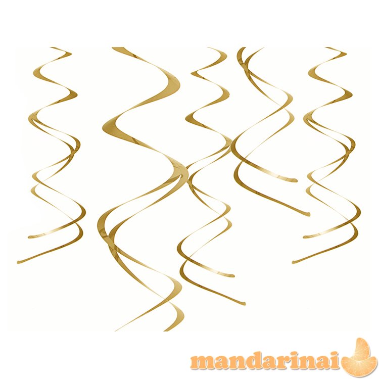 Hanging decorations Swirls, gold (1 pkt / 5 pc.)