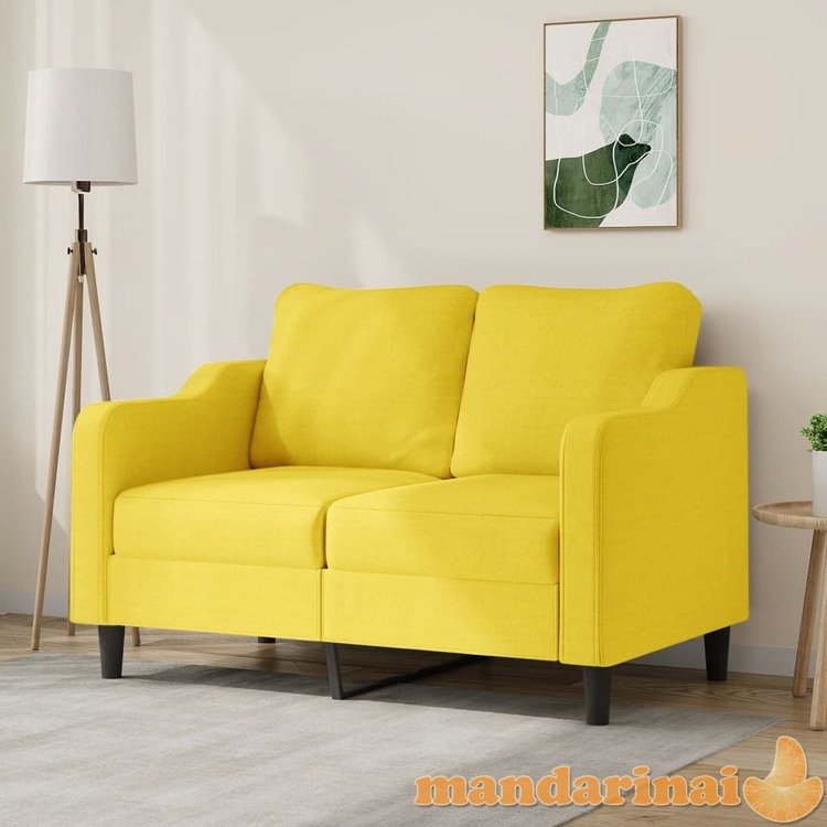 Dvivietė sofa, šviesiai geltonos spalvos, 120cm, audinys