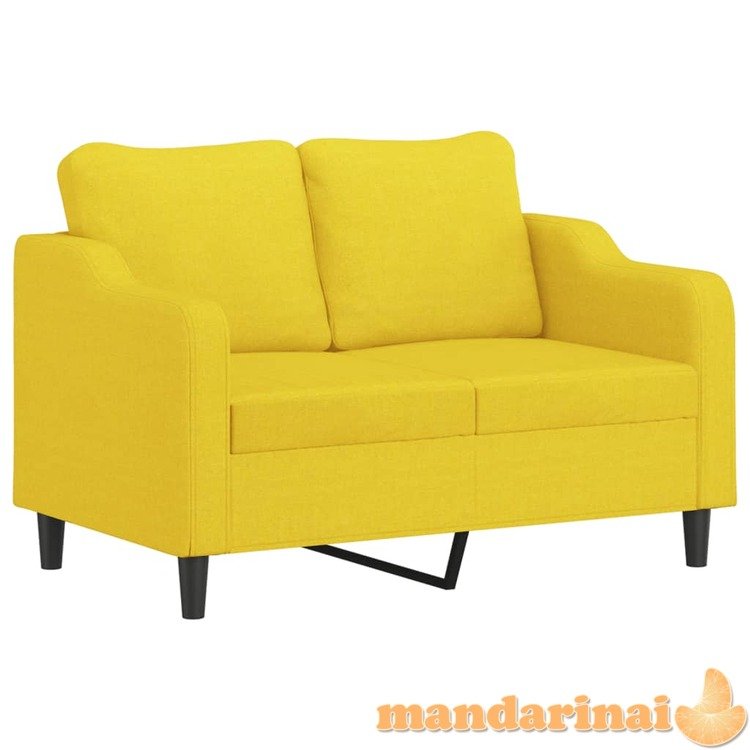 Dvivietė sofa, šviesiai geltonos spalvos, 120cm, audinys