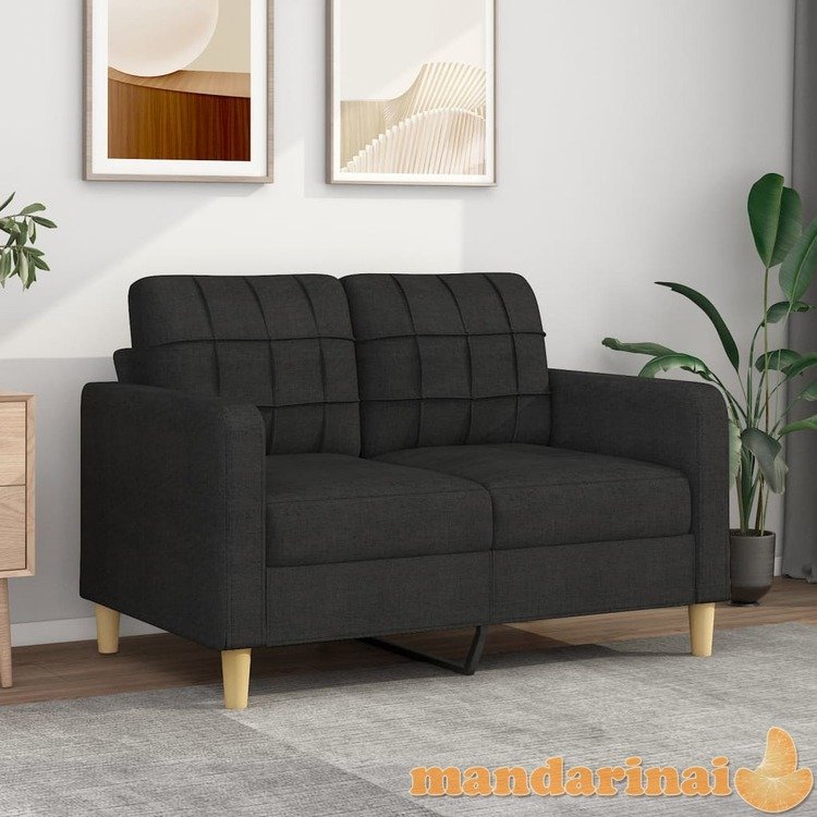 Dvivietė sofa, juodos spalvos, 120cm, audinys