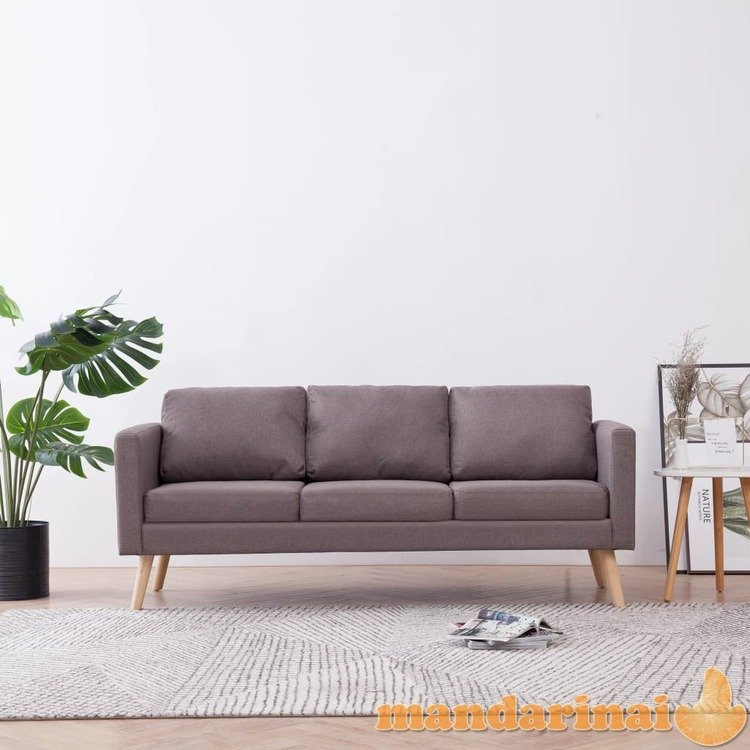 Trivietė sofa, taupe spalvos, audinys