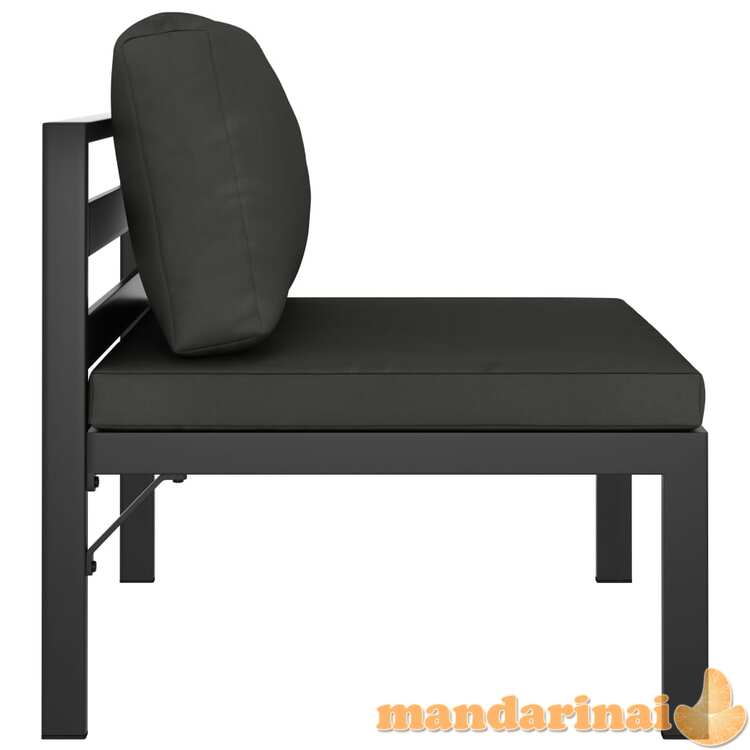 Modulinė vidurinė sofa su pagalvėmis, antracito, aliuminis