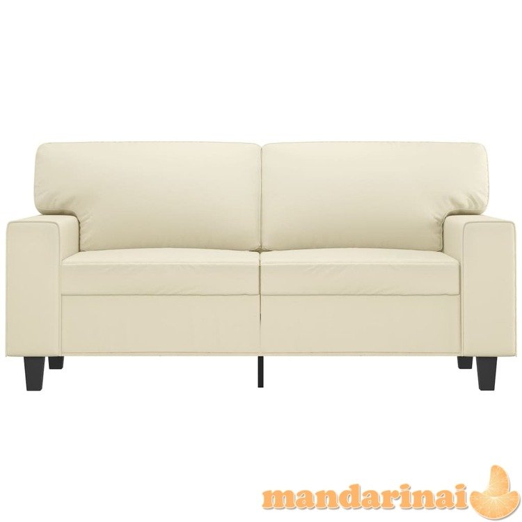 Dvivietė sofa, kreminės spalvos, 120cm, dirbtinė oda