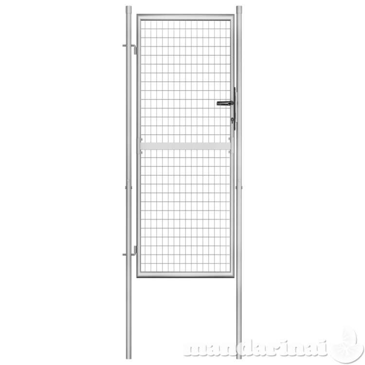 Sodo vartai, sidabrinės sp., 105x250cm, galvanizuotas plienas