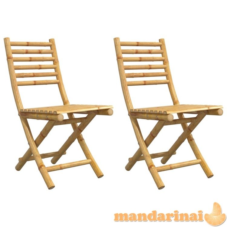 Sulankstomos sodo kėdės, 2vnt., 43x54x88cm, bambukas