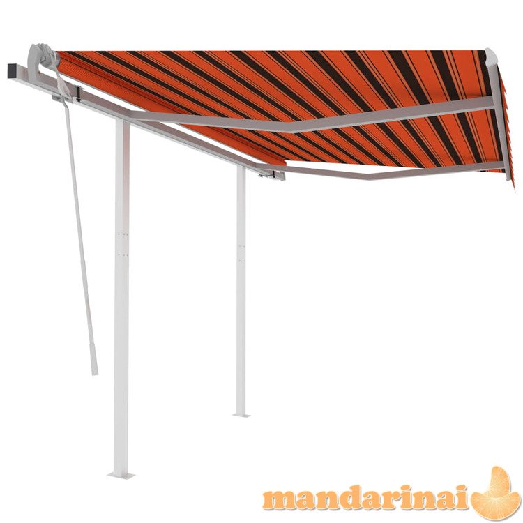 Rankiniu būdu ištraukiama markizė, oranžinė ir ruda, 3x2,5m