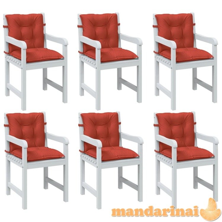 Kėdės pagalvėlės, 6vnt., raudonos, 100x50x7cm, audinys