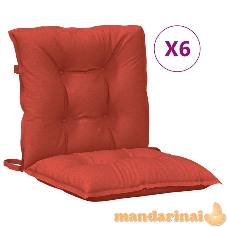 Kėdės pagalvėlės, 6vnt., raudonos, 100x50x7cm, audinys
