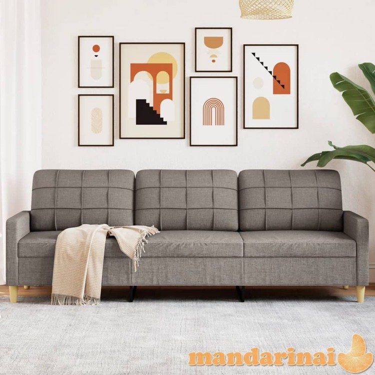 Trivietė sofa, taupe spalvos, 180cm, audinys