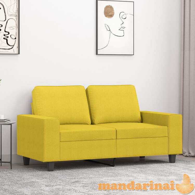 Dvivietė sofa, šviesiai geltonos spalvos, 120cm, audinys