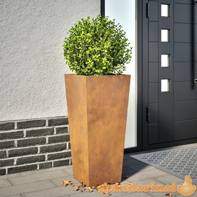 Sodo lovelis, 35x35x75cm, corten plienas