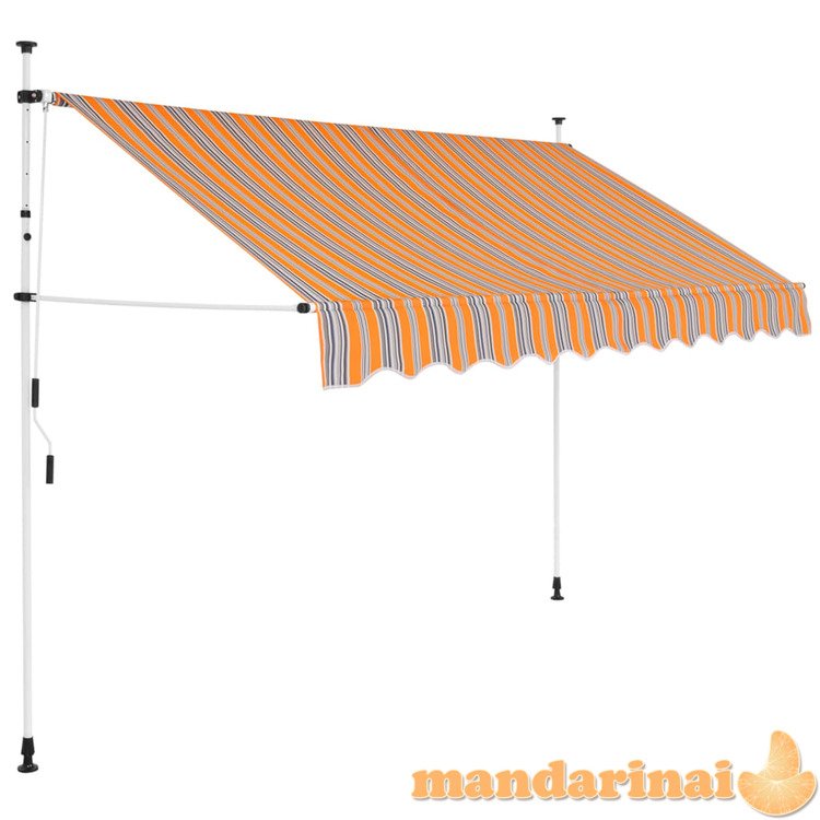 Rankiniu būdu ištraukiama markizė, geltoni/mėlyni dryžiai, 300cm