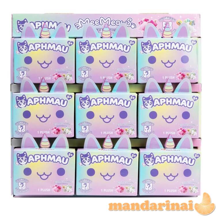 APHMAU MeeMeow Paslaptingas pliušinis kačiukas „Vienaragis“, 15 cm