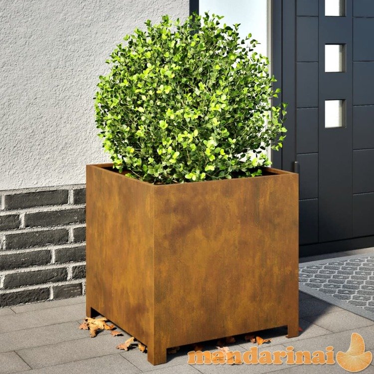 Sodo lovelis, 50x50x50cm, corten plienas