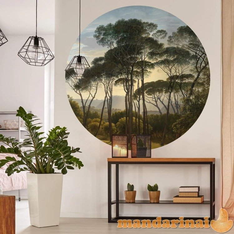 Wallart tapetai umbrella pines in italy, 190cm, apskriti