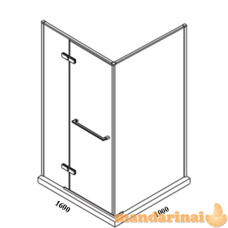 Dušo kabina PH1231-L 160x100 skaidri be pado