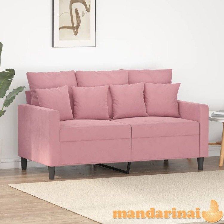 Dvivietė sofa, rožinės spalvos, 120cm, aksomas