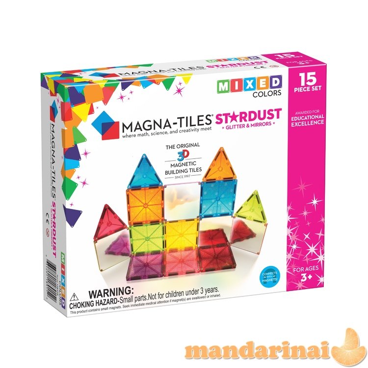 MAGNA-TILES Magnetinis konstruktorius „Žvaigždžių dulkės“, 15 det.