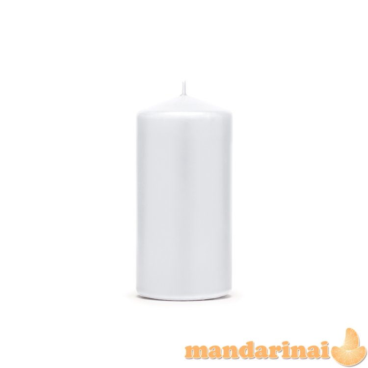 Pillar Candle, matt, white, 12 x 6cm (1 pkt / 6 pc.)