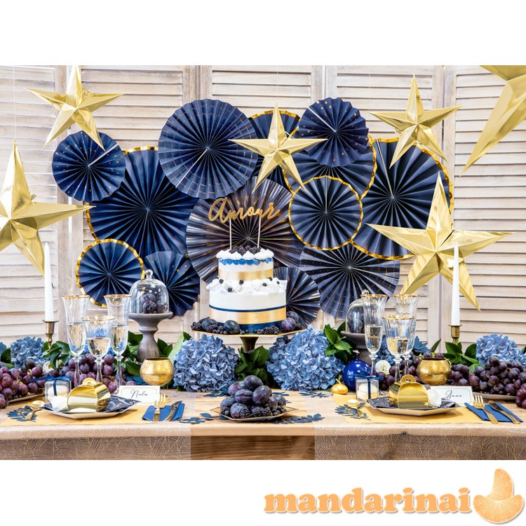 Candle Sphere, metallic, navy blue, 6cm (1 pkt / 10 pc.)